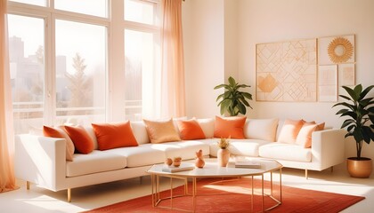 white and gold theme modern interior