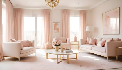white and gold theme modern interior