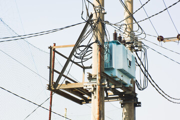 High voltage electric poles and electric transformers