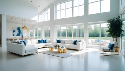 white and gold theme modern interior