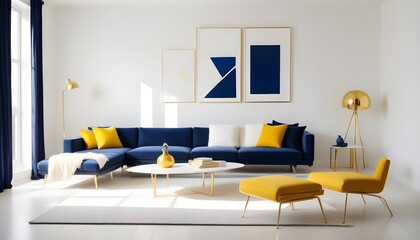 white and gold theme modern interior