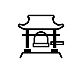 シンプルな寺の鐘のイラスト
