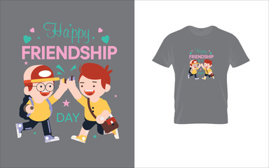 Friendship day T shirt design, Happy friendship day