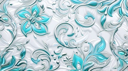 Vibrant Thai Paisley and Floral Pattern on White Background for Marketing or Decor