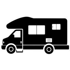 retro campervan or motorhome vector transparent background PNG clipart