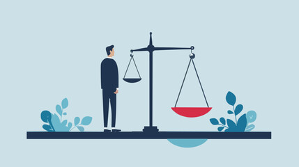Comparison advantage and disadvantage, integrity or honest truth, pros and cons or measurement, judge or ethical, decision or balance concept