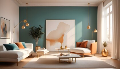 white and gold theme modern interior