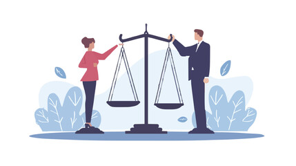 Comparison advantage and disadvantage, integrity or honest truth, pros and cons or measurement, judge or ethical, decision or balance concept