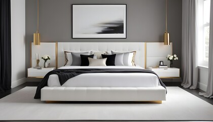 white and gold theme modern interior