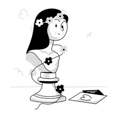 Check out doodle mini illustration of mother statue 

