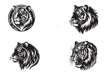tiger head silhouette vector illustration