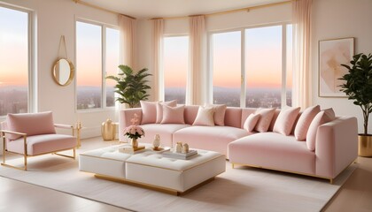 white and gold theme modern interior