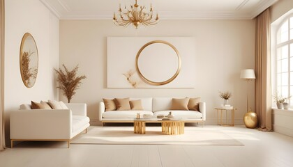 white and gold theme modern interior