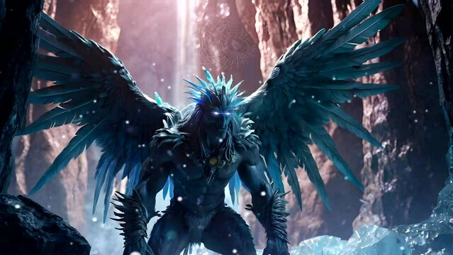 winged monster Cozy Atmosphere Seamless looping 4k time-lapse virtual video animation