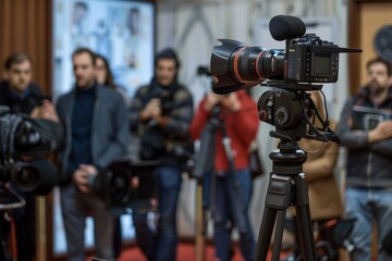 Athlete Press Conference Addressing Doping Scandal Amidst Media and Journalists