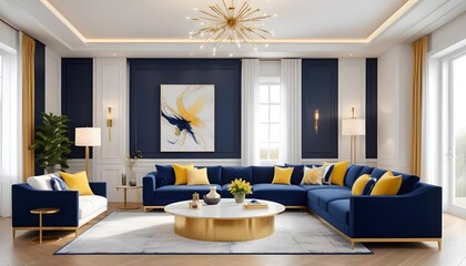 white and gold theme modern interior