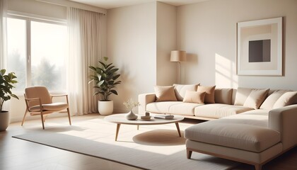Obraz premium white and gold theme modern interior