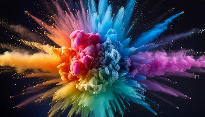 explosion de poudre de peinture 