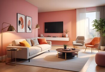 Fototapeta premium white and gold theme modern interior