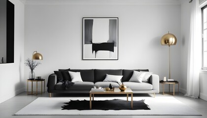 white and gold theme modern interior