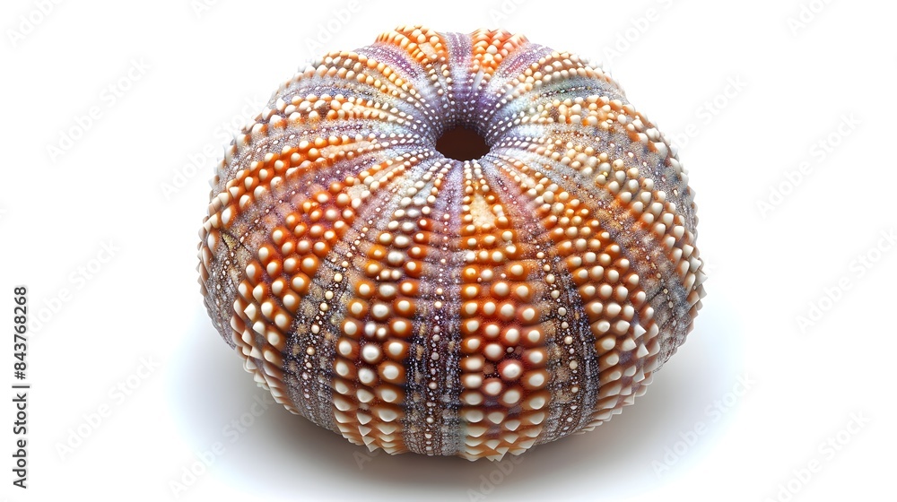 Aufkleber captivating intricate sea urchin shell with vibrant color and patterns on white background