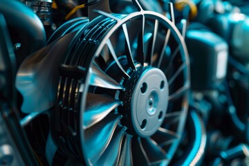 Fototapeta premium Car Cooling Fan Testing - Ensuring Efficient Engine Temperature Control for Optimal Performance