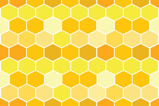 Hexagon hive honey bee seamless pattern background