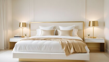 white and gold theme modern interior