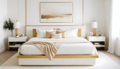 white and gold theme modern interior