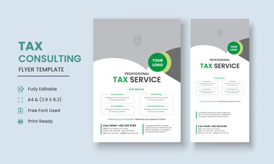 Tax Consulting Flyer Template, Tax and Consulting Services Flyer, Tax Consulting DL Flyer, Roll Up Banner