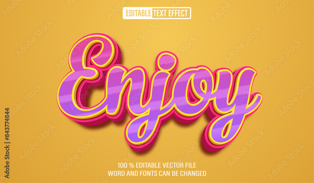 Poster editable 3d text style effect - enjoy text effect template