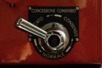 An old manual electric block operating system, used in railway signaling to manage train movements....