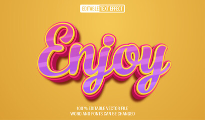 Editable 3d text style effect - Enjoy text effect Template