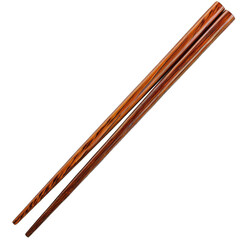 A pair of wooden chopsticks isolated on transparent background.