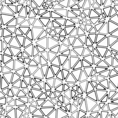 Triangular pattern background. Small triangles size. Monotone style. Rounded triangular cells outlined. Repeatable pattern. Charcoal Gray. Vibrant vector tiles. Seamless vector illustration.