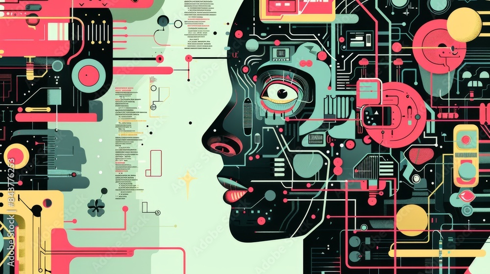 Poster the language of machines: an illustration of natural language processing, where machine learning alg