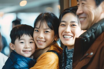 Happy Family Leaving Dental Clinic After Child's Successful Dental Sealants Treatment