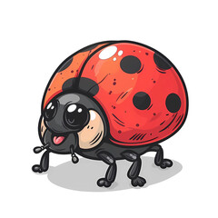 Obraz premium Kawaii charming ladybug, Generative AI illustration