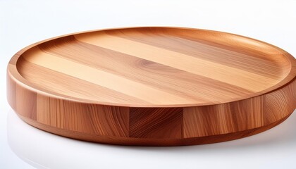 round wooden stand stand isolated on a white background 