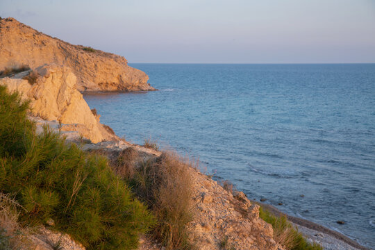 Cliffs and View at Xarco Beach; Villajoyosa, Alicante; Spain