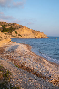 Cliffs and Bay at Xarco Beach; Villajoyosa, Alicante; Spain