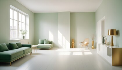 white and gold theme modern interior