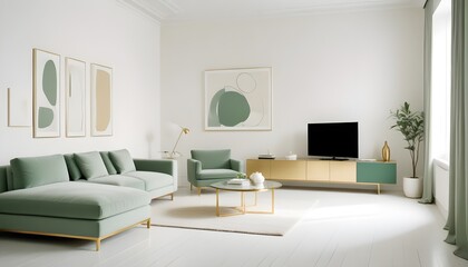 white and gold theme modern interior