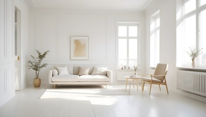 white and gold theme modern interior