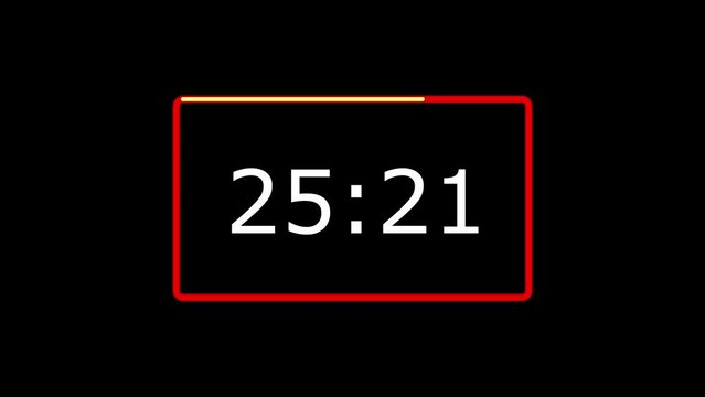 30 seconds digital countdown clock animation 4k, UHD