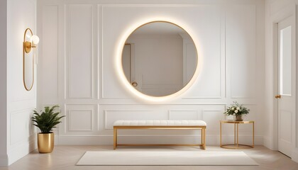 white and gold theme modern interior