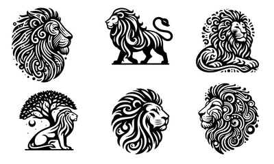 Lion vector bundle shiloute collection