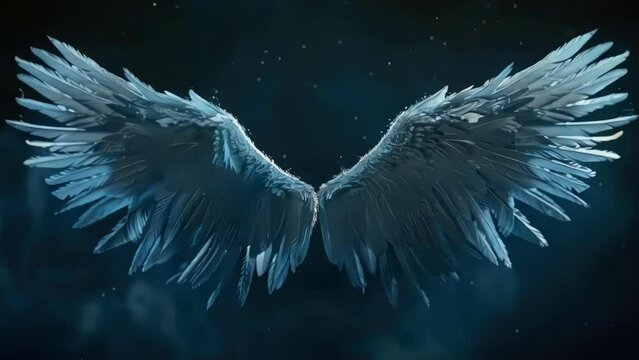 Wings of bird are shown in dark blue background