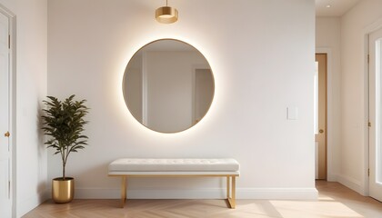 white and gold theme modern interior