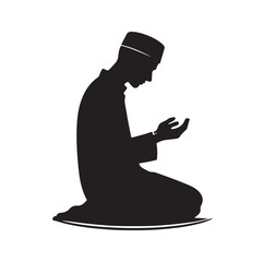 Muslim Praying silhouette. praying symbol illustration